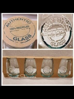Set of 4 ~ VIdrios San Miguel 100% AuthentIc Recycled Stemless Wine Glasses New
